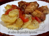 Pommes de terre au four et ailes de poulet épicées