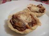 Tartelettes endives caramélisées - chèvre - saumon fumé