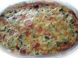 Clafoutis courgettes/poivrons/knackis au poulet