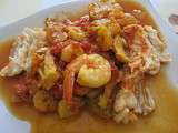 Rougail de crevettes et poisson