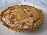 Tarte croustillante de pommes de terre/lardons/munster