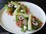 Salade d’asperges, jambon cru et chèvre frais