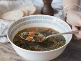 Soupe de lentilles, carottes et poireau