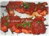 Brochettes de gambas tex mex