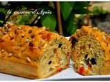 Cake tomates confites olives mozzarella