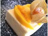 Carrés à la mousse de mousse de citron et physalis