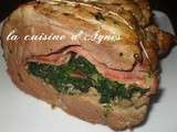 Roulade de porc au jambon et aux épinards