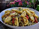 Salade de riz complet et lentilles au curry