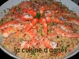 Taboulé au thon frais et grosses crevettes