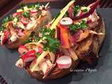 Tartines de poulet carottes radis