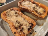 Butternut farcie aux oignons & lardons