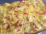 Gratin de courgettes à la crème et aux lardons