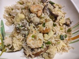 Riz sauté aux crevettes & champignons