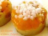 Flan-clafoutis aux mirabelles sur lit de sucre chouquettes