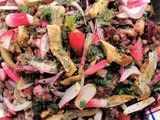 Salade de lentilles, betterave, hareng & radis