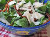 Salade de pousses d'épinards aux tomates confites