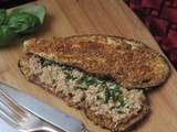 Sandwichs d'aubergine aux rillettes de poulet