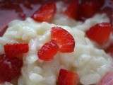 Risotto à la vanille, coulis de fraise