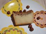 Flan aux noisettes, chocolat blanc