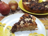 Gâteau au fromage blanc, poire et chocolat