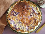 Quiche au chou rouge, lardons et fromage