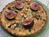 Quiche en fond de quinoa au chou kale et figues