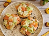 Tartelettes fraîches concombre et saumon fumé