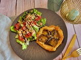 Tatin aubergine, champignon et fromage