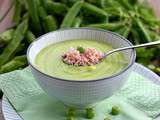 Velouté de petits pois au jambon