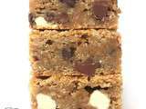 Blondies noix et avoine, aux trois chocolats