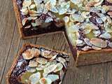 Tarte aux poires, chocolat et amandes