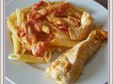 Aiguillettes de poulet aux tomates cerises et fromage frais ww