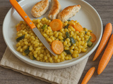 Blé à la courgette, carottes et curcuma