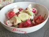 Crudités en salade au fromage ail et fines herbes