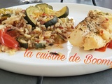 Dos de cabillaud, courgettes, tomates et riz 3 couleurs (Cookeo)