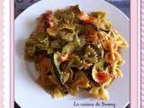 Farfalle saumon et légumes au pesto ww