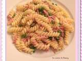 Fusilli au jambon et aux petits pois ww