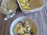 Gratin de poissons aux champignons, pommes de terre et parmesan