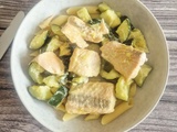 Pâtes au saumon et aux courgettes