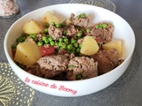 Ragoût de boulettes de bœuf aux petits pois