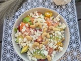 Salade de pommes de terre, saumon et feta