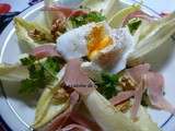 Salade endives et oeuf poché