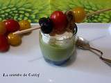 Verrine à la purée de fèves et chantilly salée