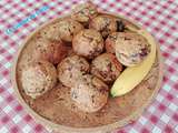 Muffins aux flocons d'avoine, banane et chocolat