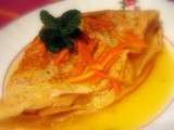 Crêpes à l'orange et à la mangue