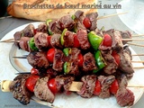 Brochettes de bœuf mariné au vin