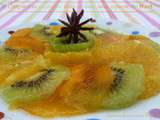 Carpaccio d'oranges, kakis et kiwis aux épices de Noël