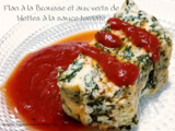 Flan à la Brousse et aux verts de blettes à la sauce tomate