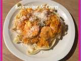 Tagliatelles potimarron et gambas