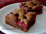 Brownie chocolat au lait et framboise